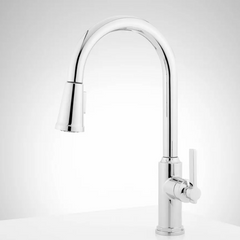 New Chrome Greyfield Single-Hole Pull Down Kitchen Faucet by Signature Hardware