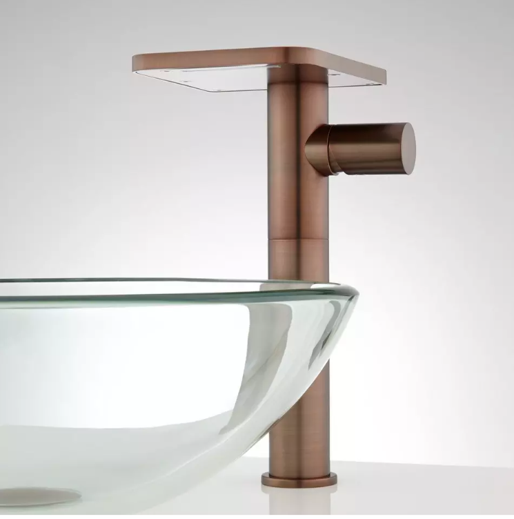 New Oil Rubbed Bronze Knox Waterfall Vessel Faucet Overflow by Signature Hardware