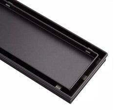 Nouveau drain de douche à carrelage linéaire Cohen noir mat de 28 po par Signature Hardware