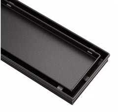 Nouveau drain de douche à carrelage linéaire Cohen noir mat de 36 po avec bride de drainage par Signature Hardware