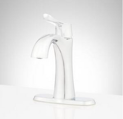 New Chrome Province-Town Single Hole Bathroom Faucet by Signature Hardware