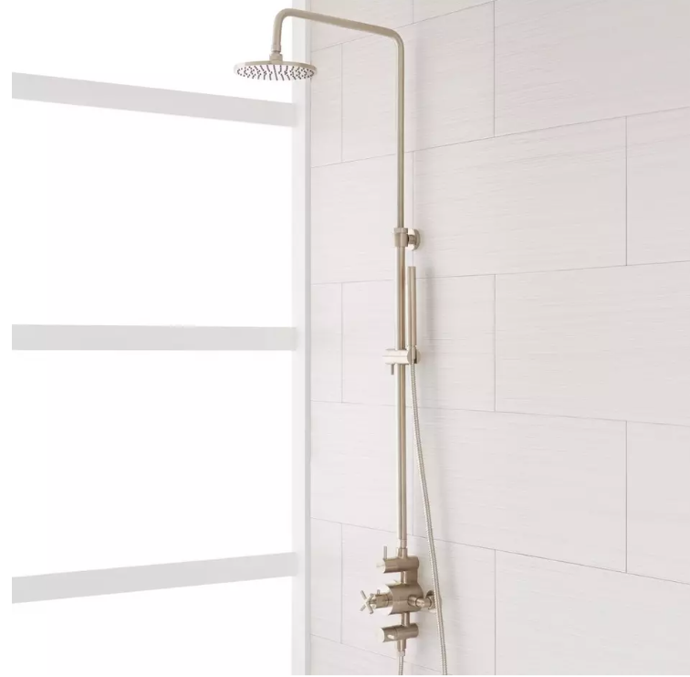 New Brushed Nickel Exira Thermostatic Shower with Hand Shower by Signature Hardware