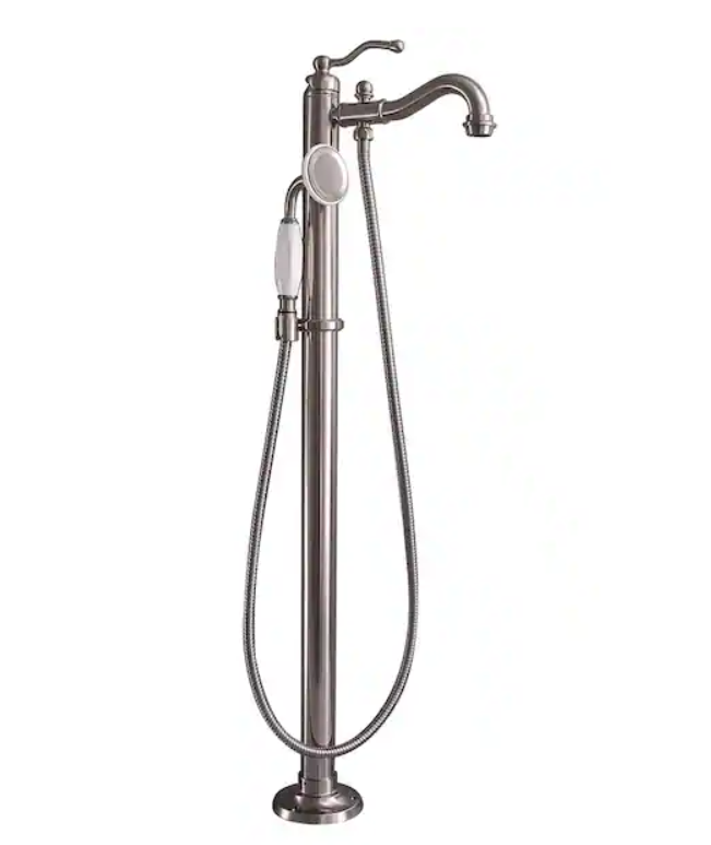 New Polished Chrome Leta Single-Handle Freestanding Tub Faucet with Hand Shower by Signature Hardware