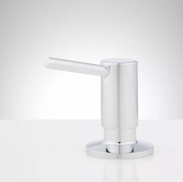 New Chrome Plated Low-Profile Soap or Lotion Dispenser by Signature Hardware