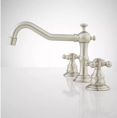 New Brushed Nickel Barbour Widespread Bathroom Faucet by Signature Hardware