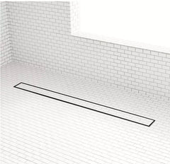 New 48" Matte Black Cohen Linear Tile-In Shower Drain with Drain Flange by Signature Hardware