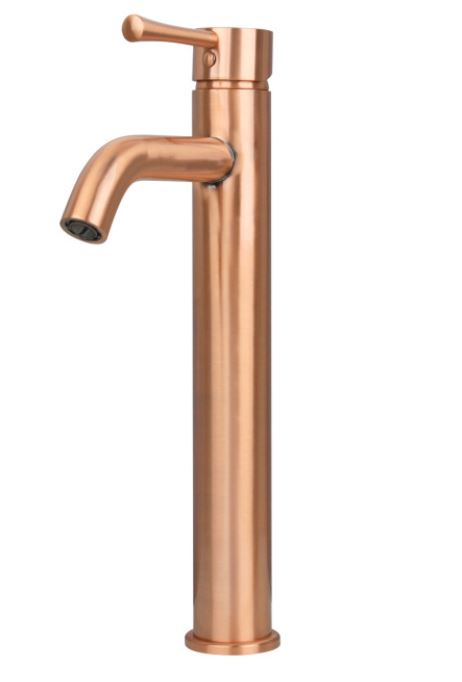 New Antique Copper Rotunda 11" Single Control Vessel Fillere Faucet with Metal Lever Handles by Signature Hardware