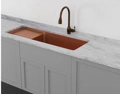 New 55" Garrison Copper Undermount Sink with Drainboard