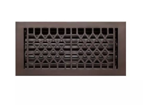 New Oil Rubbed Bronze 8" x 12" Antique Style Cast Iron Wall Register by Signature Hardware