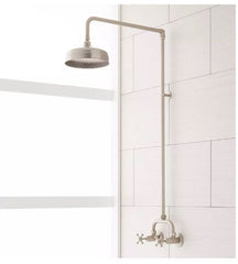 New Brushed Nickel Baudette Exposed Pipe Wall-Mount Shower With Rainfall Shower Head by Signature Hardware