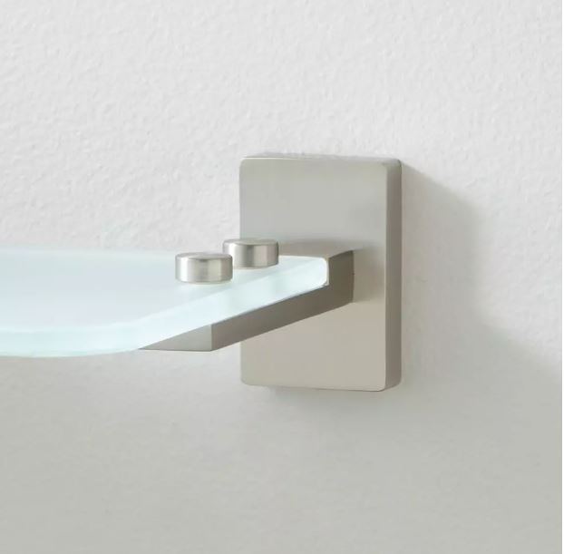 New Brushed Nickel Helsinki Tempered Glass Shelf by Signature Hardware