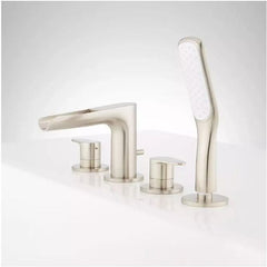 New Brushed Nickel Pagosa Roman Waterfall Tub Faucet and Hand Shower by Signature Hardware