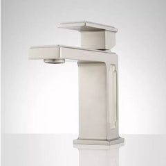 New Brushed Nickel Ryle Single-Hole Bathroom Faucet - Overflow,934419 by Signature Hardware