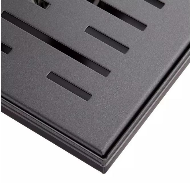 New Matted Black 4" Effendi Square Shower Drain - with Drain Flange by Signature Hardware