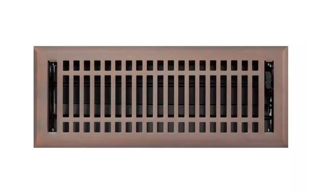 New Oil Rubbed Bronze 4" x 10" Contemporary Steel Floor Register by Signature Hardware