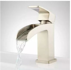 New Brushed Nickel Stevens Waterfall Single-Hole Bathroom Faucet by Signature Hardware