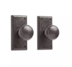 New Dark Bronze Marwick Rectangular Solid Bronze Knob Set - Privacy, Passage and Dummy by Signature Hardware