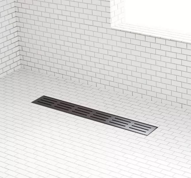 Nouveau Drain de douche linéaire extérieur Siewart noir mat de 40 po par Signature Hardware