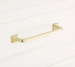 New 4" Satin Brass Klein Solid Brass Cabinet Pull by Signature Hardware