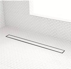 Nouveau drain de douche à carrelage linéaire Cohen noir mat de 36 po avec bride de drainage par Signature Hardware