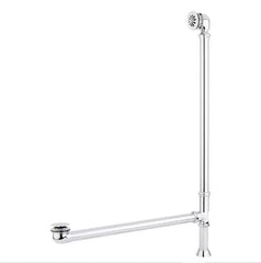 New Polished Chrome1-1/2" Tub Drain with Ball Swivel Overflow, 30" Overflow, 24" Drain, 6" Tailpiece, by Signature Hardware