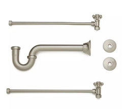 New Brushed Nickel Bathroom Trim Kit for Copper Pipe Extra Long P-Trap- From Wall by Signature Hardware