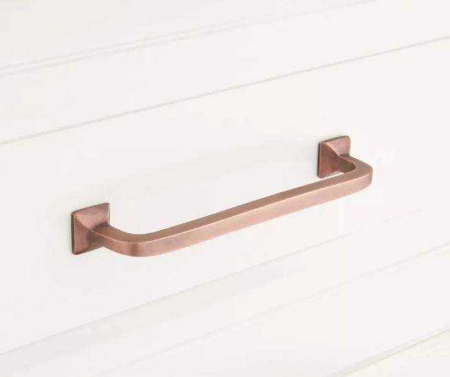 New 4" Antique Copper Klein Solid Brass Cabinet Pull by Signature Hardware