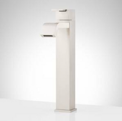 New Rigi Single Handle Vessel Filler Bathroom Sink Faucet in Brushed Nickel - Signature Hardware