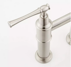 New Brushed Nickel 30" Pull Down Bridge Kitchen Faucet With Cylindrical Modern Spray Head. 1.8gpm by Signature Hardware