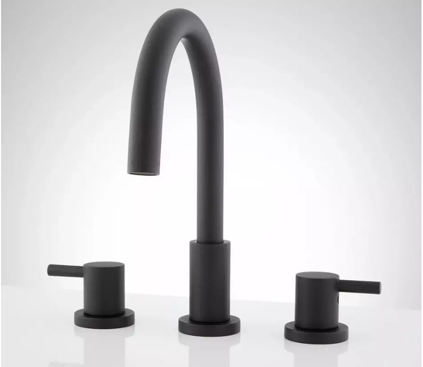 New Matte Black Rotunda Widespread Faucet with Lever Handles by Signature Hardware