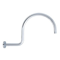 Nouveau bras de douche chromé à col de cygne de 16 po personnalisé pour douche à effet de pluie avec écusson SHRSA160CP par Signature Hardware