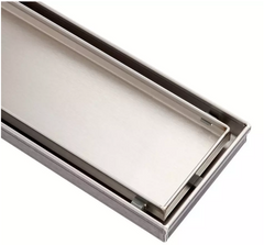 New 18" Brushed Stainless Steel Cohen Linear Tile-In Shower Drain with Drain Flange by Signature Hardware