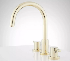 New Polished Brass Rotunda Widespread Faucet with Lever Handles by Signature Hardware