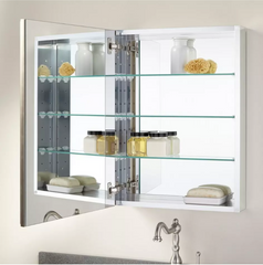 New Brushed Nickel 20" Bernstein Surface Mount Deco Aluminum Mirror Medicine Cabinet by Signature Hardware