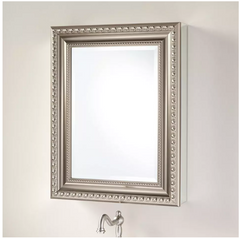 New Brushed Nickel 20" Bernstein Surface Mount Deco Aluminum Mirror Medicine Cabinet by Signature Hardware