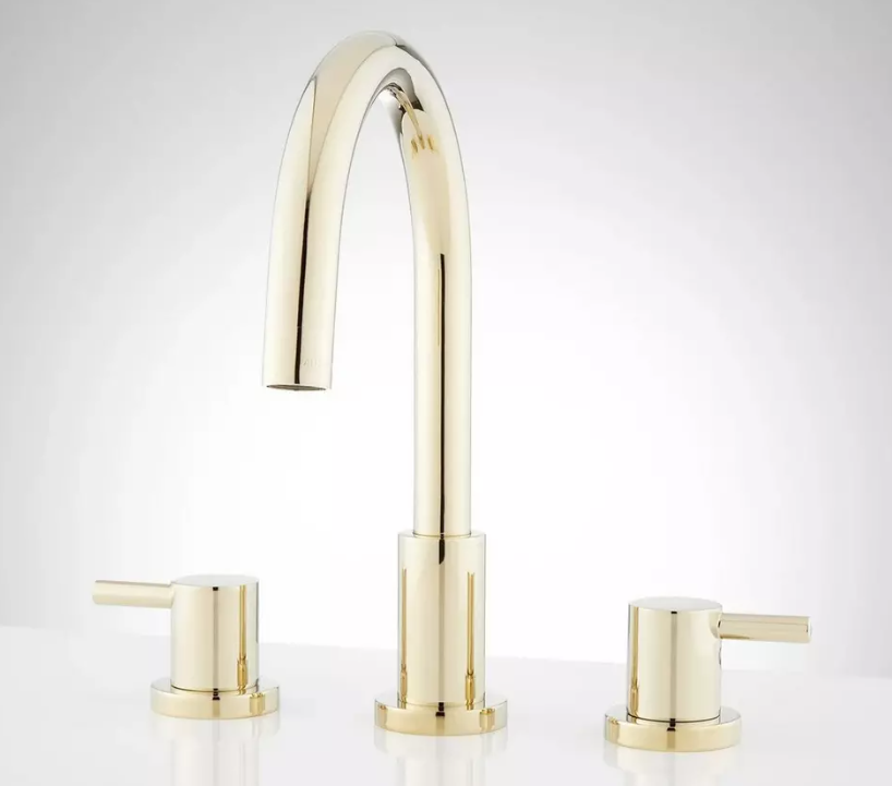 New Polished Brass Rotunda Widespread Faucet with Lever Handles by Signature Hardware