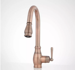 New Antique Copper Withrow Single Handle Pull Down Kitchen Faucet by Signature Hardware