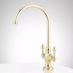 New Polished Brass Isadora 1.75 GPM Single Hole Bar and Kitchen Faucet by Signature Hardware