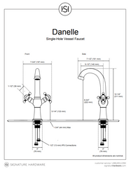 New Chrome Danelle 1.2 GPM Single Hole Vessel Bathroom Faucet with Drain Assembly 404057 by Signature Hardware