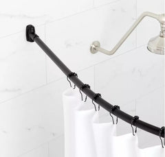 Nouvelle tringle à rideau de douche incurvée en laiton massif noir mat par Signature Hardware