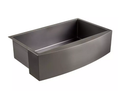 New Gunmetal Black 30" Atlas Stainless Steel Farmhouse Sink - Curved Apron by Signature Hardware