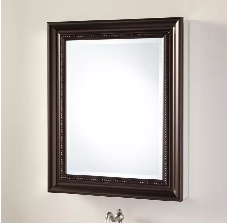 New Oil Rubbed Bronze 24" Bernstein Surface Mount Deco Aluminum Mirror Medicine Cabinet by Signature Hardware