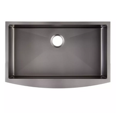 New Gunmetal Black 30" Atlas Stainless Steel Farmhouse Sink - Curved Apron by Signature Hardware