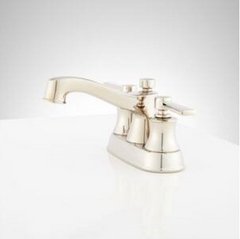 New Polished Nickel Pendleton Two Handle Centerset Bathroom Sink Faucet by Signature Hardware