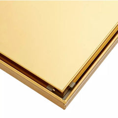 New Polished Brass 4" Cohen Square Tile-In Shower Drain with Drain Flange by Signature Hardware