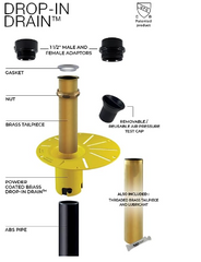 New Installation Kit for Freestanding Bathtub - with Black ABS Pipe and brass pipes by Drop-In Drain