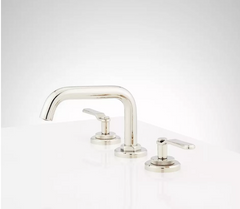 New Polished Nickel Gunther Two Handle Widespread Bathroom Sink Faucet by Signature Hardware