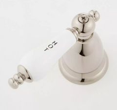 New Brushed Nickel Victorian Gooseneck Bathroom Faucet & Porcelain Lever Handles by Signature Hardware