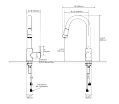 New Chrome Finite Single-Hole Kitchen Faucet with Swivel Spout and Pull-Down Spray by Signature Hardware