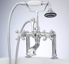 New Chrome Deck-Mount English Telephone Faucet Shower with Deck Couplers by Signature Hardware